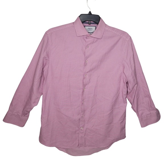 Charles Tyrwhitt Other - Charles Tyrwhitt Mens Pink Gingham Non Iron Classic Fit Dress Shirt 16.5 33‎